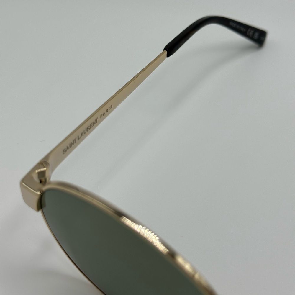 BRAND NEW SAINT LAURENT SL692 003 Gold/Green Unisex Sunglasses - Picture 6 of 13